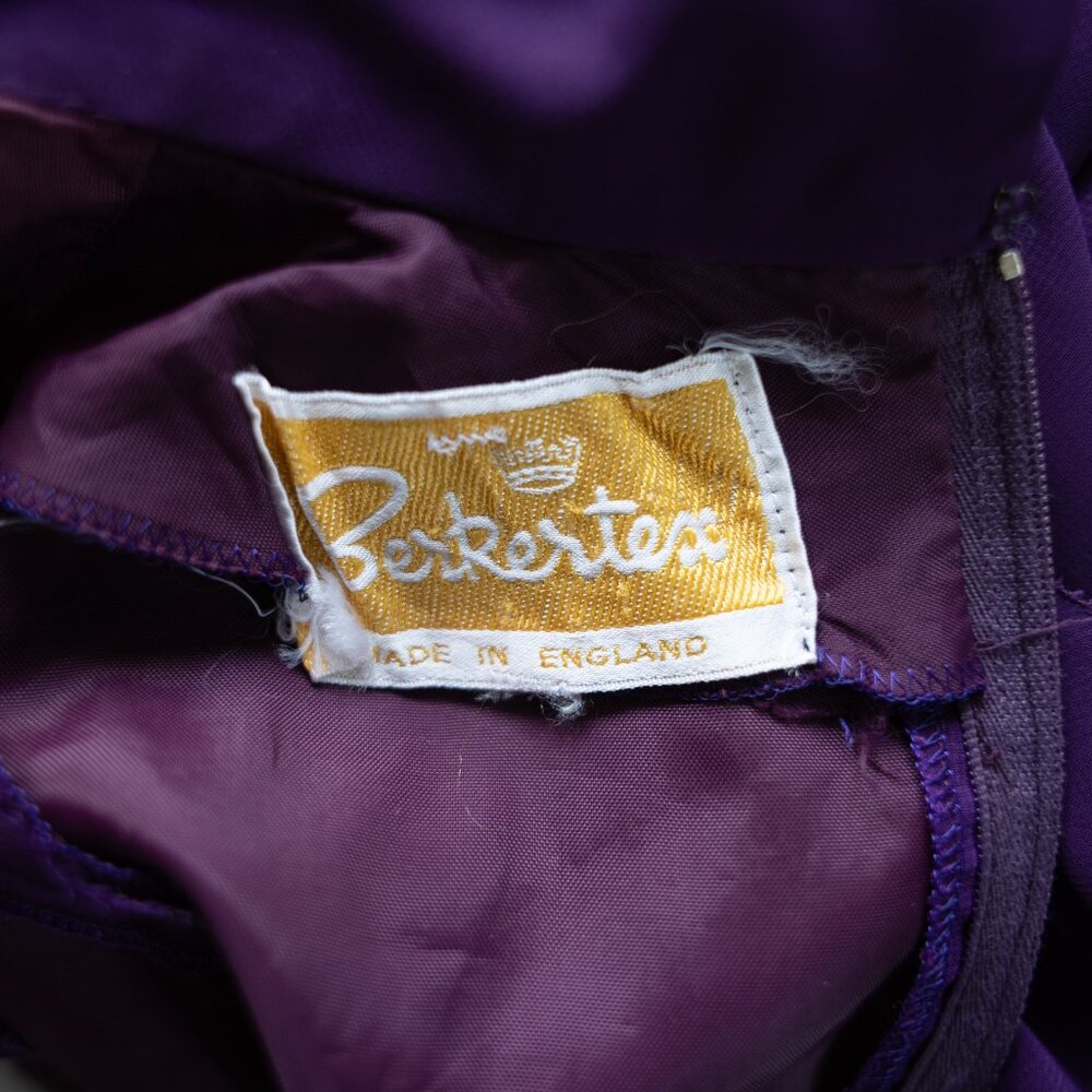 SOLD * 60s/Early 70s Berkertex Purple Chiffon Dress — Made in England - Picture 12 of 13